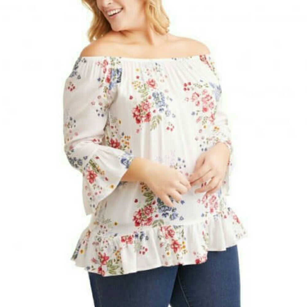 Terra and Sky off-the-shoulder top